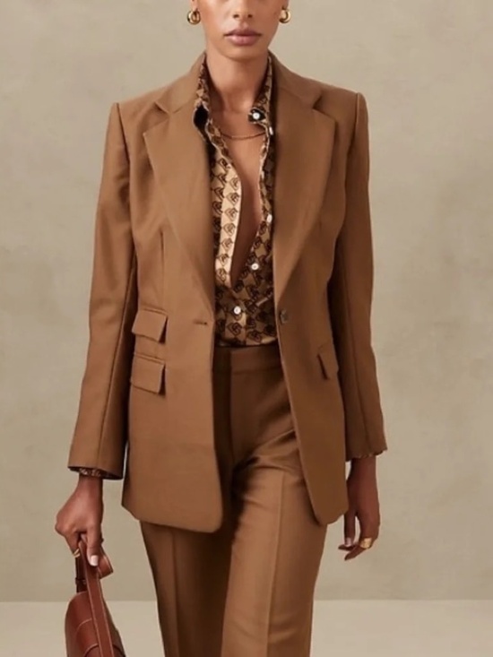 Banana Republic Jackets & Blazers - NWOT Banana Republic Women's 8 Blazer Pant Suit Set in color "Camel" 100% Wool
